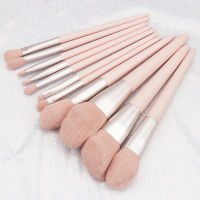 11 Pcs ชุดแปรงแต่งหน้าสีชมพู Eye Shadow Foundation แป้งเครื่องสำอางหญิง Blush Blending Beauty Make Up Tools