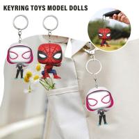 Spider-Man Crouching Keyring Model Dolls Figure Keychain Spider-Man Toys Cape N3N6