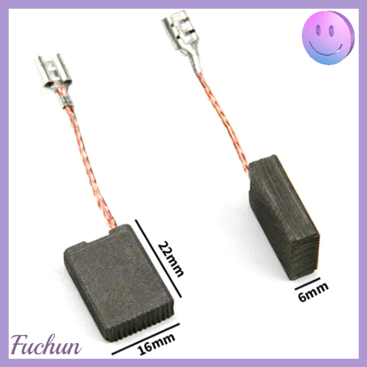 fuchun-chen-evan-เครื่องบดจำนวนมาก2ชิ้นแปรงคาร์บอนลูกหมูอะไหล่6x16x22mm