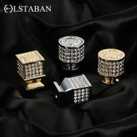 LSTABAN Modern Crystal Cabinet Drawer Handle Modern Minimalist Light Luxury Wardrobe Door Knobs Gold Diamond Single Hole Handle