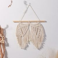 Angel Macrame แขวนผนังขนาดใหญ่พรมมาเครมโบฮีเมียนเด็กเล็กเด็กผู้หญิงบ้าน Hiasan Kamar ห้องนอนสถานรับเลี้ยงเด็ก