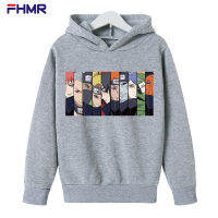 NARUTO Hoodie เสื้อกันหนาวพร้อมกระเป๋าสำหรับเด็กชายหญิงสไตล์ใหม่สีสมบูรณ์เสื้อผ้าเด็ก Hooded เสื้อกันหนาวชายและหญิง