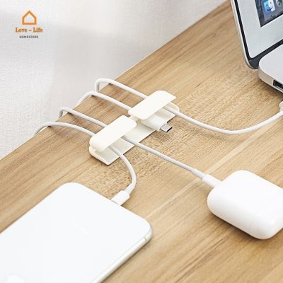 3Pcs Multipurpose USB Cable Winder / Desktop Charging Data Line Management / White Plastic Mobile Phone Data Line Fixed Buckle