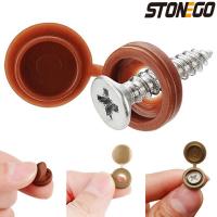 STONEGO 50PCS/Bag Practical Hinged Plastic Screw Fold Snap Protective Cap Button Nuts Cover Bolts Protect Furniture Decor Bar Wine Tools