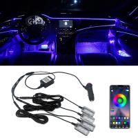 [ANYA Auto Parts] RGB การตกแต่งรถยนต์บรรยากาศภายในรถยนต์ไฟพื้นเท้า LED Ambient Lamp ไฟตกแต่ง APP Music Voice Control