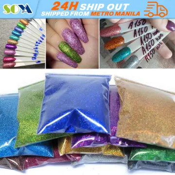 50g 0.2mm Laser Fine Glitter Powder,Holographic Shining Nail  Decoration,Gold Silver Pigment Dust DIY