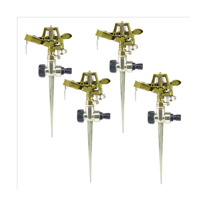 4Pcs Pulsating Sprinklers with Brass Nozzle Heavy Duty Water Sprinkler