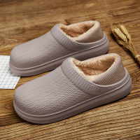 Men Women Winter Slippers Waterproof Indoor Casual Warm Plush Slippers Fashion Cotton Fur Slippers Home Couple Slippers