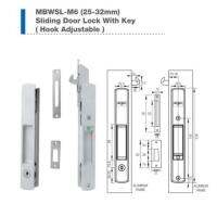 [A TOOL]ล็อคประตูบานเลื่อนโมเบล MBWSL-M6 (25-32มม.) พร้อมกุญแจ (ปรับตะขอได้)