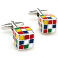 Fashion Enamel Superhero Metal Knots Magic Cube Cufflink Cuff Link 1 Pair Free Shipping Crazy Promotion