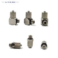 10PCS Mini Male Thread M3 M4 M5 M6 -Air Tube OD 3mm 4mm 6mm Pneumatic Pipe Connector Screw Through Quick traight/Elbow Fitting Valves