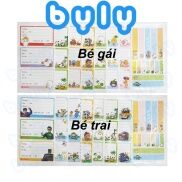 Xấp giấy nhãn 21 cái và 14 sticker dán dụng cụ học tập nhỏ xinh Hồng Hà