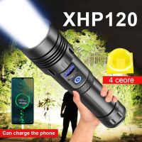 Super XHP120 Powerful Led Flashlight XHP90 High Power Torch light Rechargeable Tactical flashlight 18650 Usb Camping Lamp Rechargeable  Flashlights