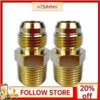 N73VHRHM 2ชิ้น3/8 "พลุไฟ X 3/8นิ้ว NPT คู่ชาย SAE เปลวไฟขั้วต่อท่อทองเหลืองไฮดรอลิกฟิตติ้งท่อไฮดรอลิกนิวเมติก