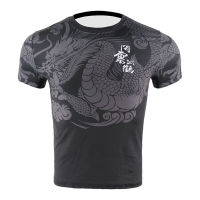 Chinese Men Dragon Quick Dry Fighting MMA Jerseys Compression Kick Boxing Training T Shirt Tiger Muay Thai Sweatshirt Jiu jitsu