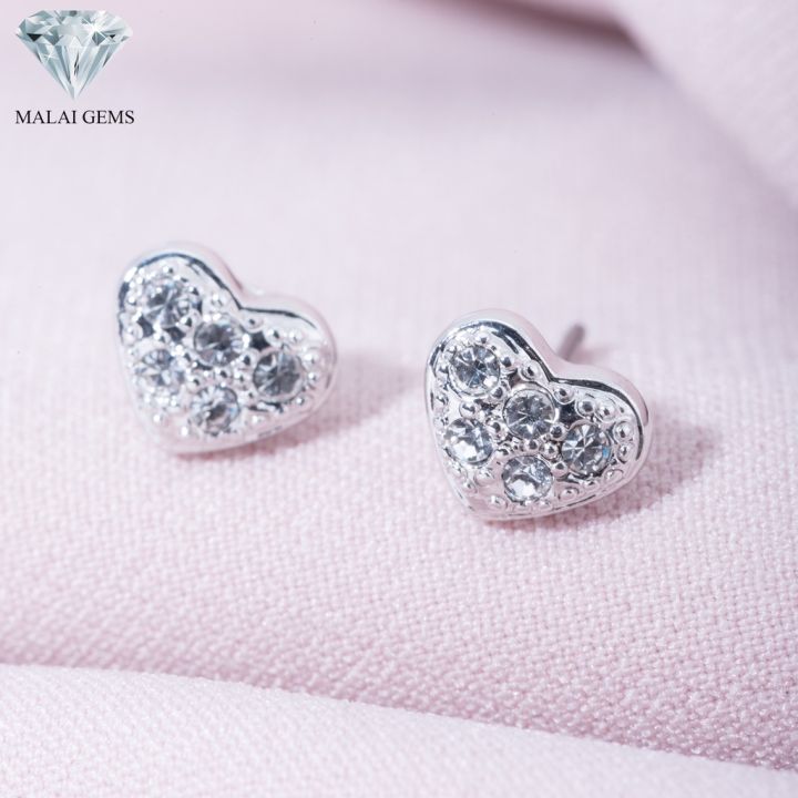 malai-gems-ต่างหูเพชร-เงินแท้-silver-925-เพชรสวิส-cz-เคลือบทองคำขาว-รุ่น-11003361-แถมกล่อง-ต่างหูcz-ต่างหูเงินแท้