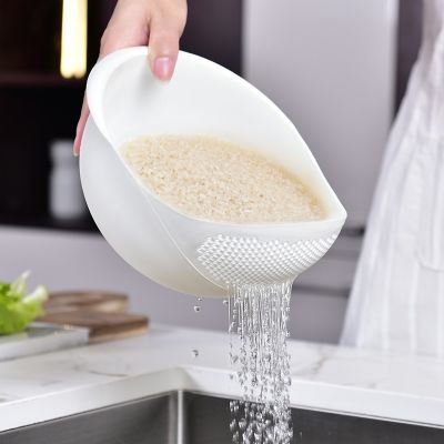 【CC】 Plastic Rice Sieve Colander Drain Basket with Handles Bowl Strainer Sink Tools
