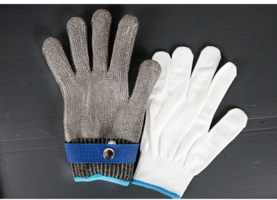 2021Grade 5 anti Anti cutting gloves stainless steel wire anti cutting self-protection gloves labor prying oyster metal gloves