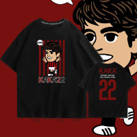 NO.22เสื้อยืดแขนสั้นชายและหญิง,เสื้อยืดแขนครึ่งแขนเปิดไหล่ปล่อยหลวมกีฬาซอคเกอร์เยาวชนฤดูร้อน