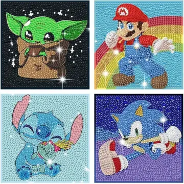 Super Mario Bros DIY 5D Diamond Painting Sticker Kits Kids Embroidery Art  Decor