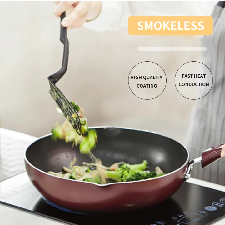 28 CM Stainless Steel Kitchen Frying Pan with Lid Frying Pan Fried