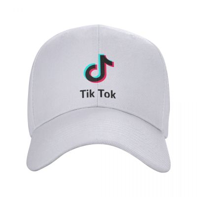 New Available TikTok Logo Baseball Cap Men Women Fashion Polyester Solid Color Curved Brim Hat Unisex Golf Running Sun A