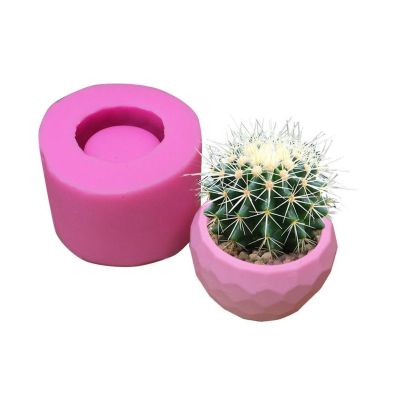 【cw】 Polyhedron Shaped Succulent Pot Plaster Ornaments Gypsum Cement Bonsai Silicone Mold Candle Holder ！