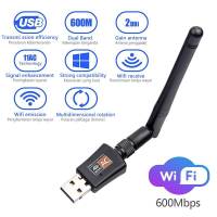 Wireless Mini 150/600Mbps USB Wifi Adapter 5.8GHz+2.4GHz USB2.0 Receiver Wireless Network Card Lan Wi-Fi High Speed Antenna  USB Network Adapters