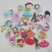 WBNKSK Cutely Girls Clothes Buttons Mix 50Pcs Flatback Wood Botoes DIY Sewing Accessories Haberdashery