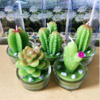 5pcslot Artificial Green Plants Candle Decoration Cactus Candles For Birthday Wedding Decoration Home Decro