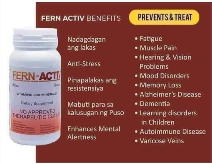 FERN ACTIVE VITAMINS AND MINERALS DIETARY SUPPLEMENT 100% ORIGINAL ...