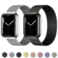 Metal strap for Apple watch 8 7 45mm 41mm Ultra 49mm Breathable Milanese replacement band for iwatch 6 5 4 3 2 SE 44mm 42mm 40mm