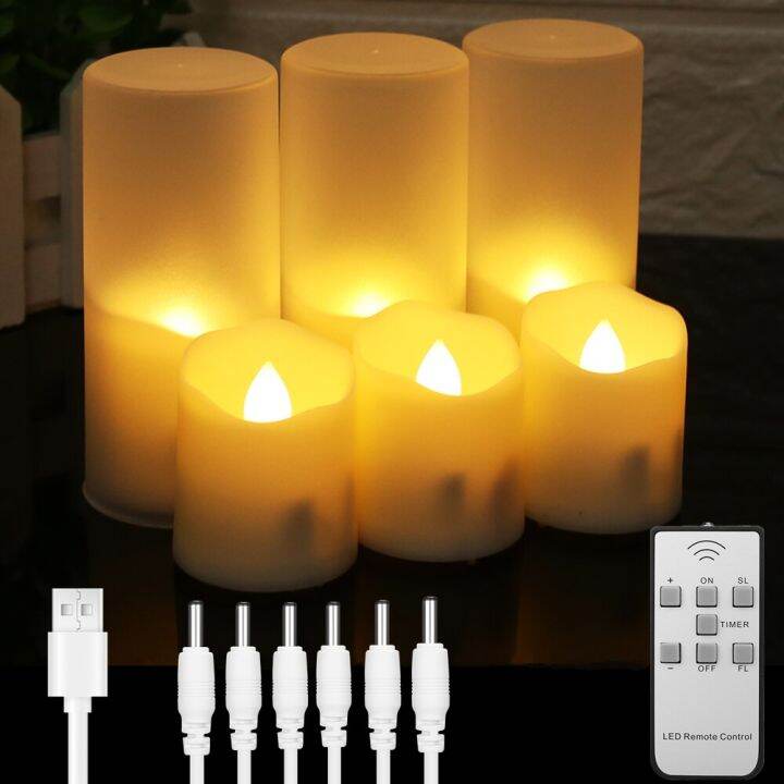 Rechargeable Flameless Votive Candles with Battery Remote Control Tea Lights Included USB