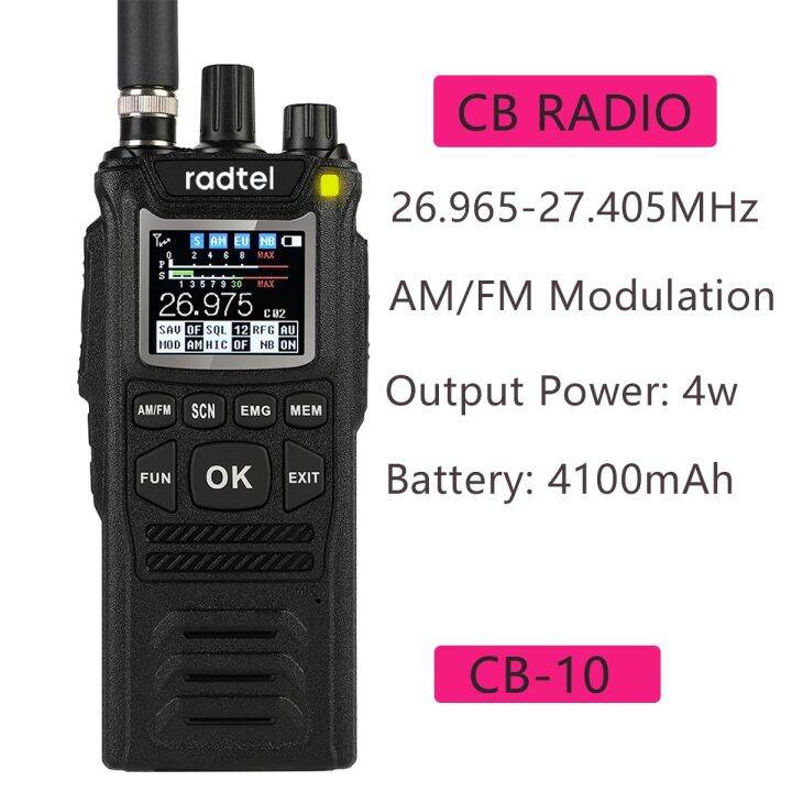 Radtel CB10 Handheld Walkie Talkie 27Mhz CB Radio HAM Transceiver 4W