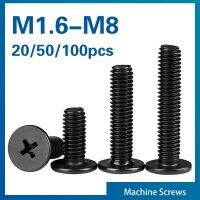 10/ 20/ 50pcs Black 304 Stainless Steel Cross Phillips Ultra Thin Flat Wafer Head Screw CM M1.6 M2 M2.5 M3 M4 M5 M6 for Laptop