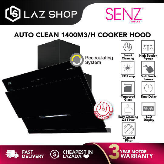 Senz 1400m3/h Heat Pro intelClean Multihood SZCH9388AC Cooker Hood