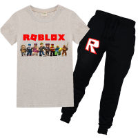 Robloxsเด็กชายหญิงสั้นแขนเสื้อยืดJoggerยาวเซ็ทชุดนอนเด็กใหม่ผ้าฝ้ายPT909เสื้อผ้าเด็กการ์ตูนหลวมสบายๆกีฬาเสื้อแฟชั่นO-Neck Tops