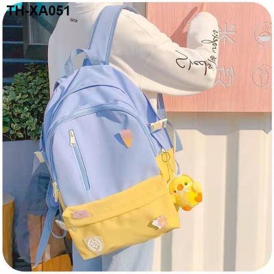 Korean version of ins college style schoolbag female ulzzang high school students all-match backpack large capacity