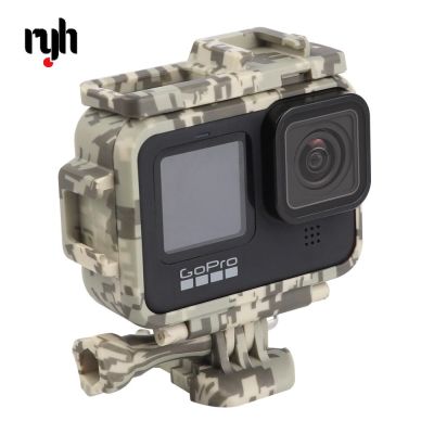 เคสตัวเครื่องป้องกันลายพรางพรางสำหรับ Gopro Hero 9รองเท้าบูทเย็นพลาสติกสีดำป้องกันตกกรงกรอบสำหรับ Gopro9