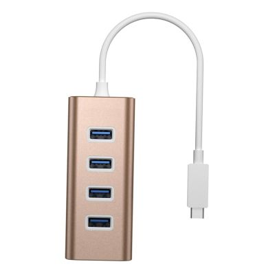 USB Hub Aluminum USB Type-C Male to 4-Port USB 3.0 Hub Adapter with USB-C Female Charging Port PD for New MacBook and More USB Hubs