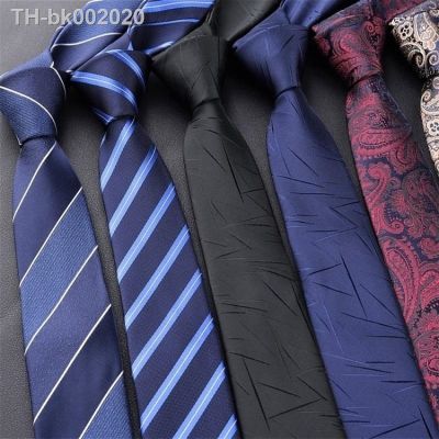 ✼﹍ Tie for Men 6cm Casual Mens Business Wedding Necktie Blue Red Polyester Jacquard Tie