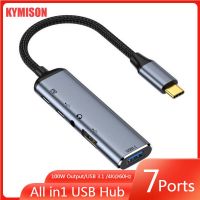 7in ฮับ1 USB ประเภท C ถึง HD 4K/USB 3.1 10 Gbps/pd 100W/3.5MM อะแดปเตอร์ตัวแยกแล็ปท็อปแท่นวางมือถือสำหรับ Macbook Air M1 iPad Pro