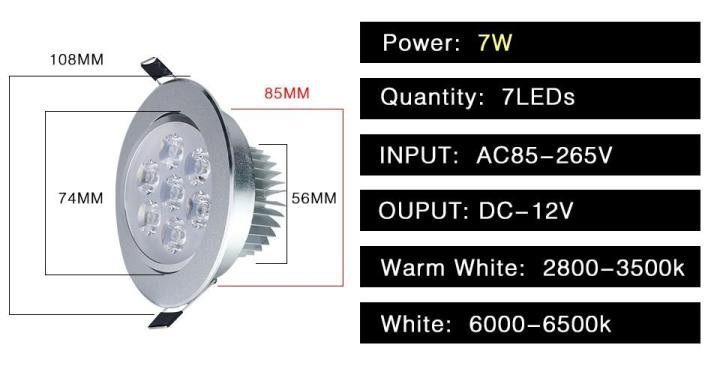 สุดคุ้มเกินราคา-led-downlight-7w-โคมดาวน์ไลท์-โคมไฟฝังฝ้า