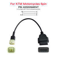 ขั้วต่อ OBD2สำหรับ KTM รถจักรยานยนต์มอเตอร์ไซด์6Pin สำหรับยามาฮ่าฮอนด้าฮาร์เลย์ Ducati คาวาซากิสำหรับ OBD เครื่องมืออัตโนมัติ Moto ขยายสายเคเบิ้ล