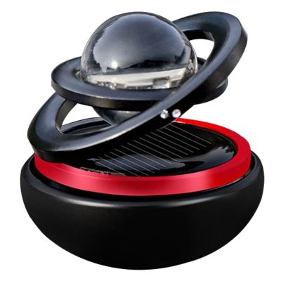 【DT】  hotCar Solar Power Air Freshener  Aromatherapy Fragrance Diffuser Interstellar Suspension Double Ring Air Diffuser