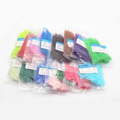 100Pcs/Bag Cable Ties 18 Colors 2.5mmx100mm 2.5mmx100mm Self-Locking Nylon Wire Cable Zip Ties White Black Wire Fasten Cable