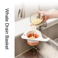 Kitchen Draining Basket Cartoon Whale Shape Hollowed Design Vegetable Fruit Washing Sink Filtering Kitchen Supplies