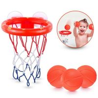 【cw】 Baby Cup Shooting Basketball Hoop With 3 Bathtub Shower Kid Game Children 1