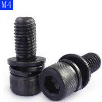 M4 x 0.7 ( 4 มม. ) สกรูหัวจม SEM แรงดึงสูง 12.9 + แบน / แหวนสปริง-Zkeir