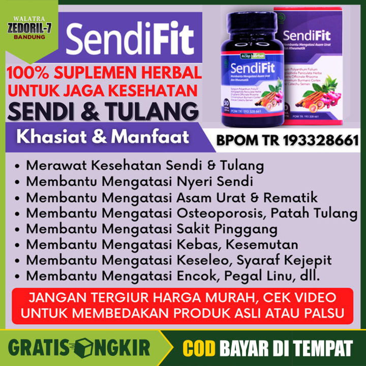 Sendifit Sehat Sendi Kapsul Acep Herbal Natural Obat Sendi Fit Asam Urat Rematik Nyeri Lutut